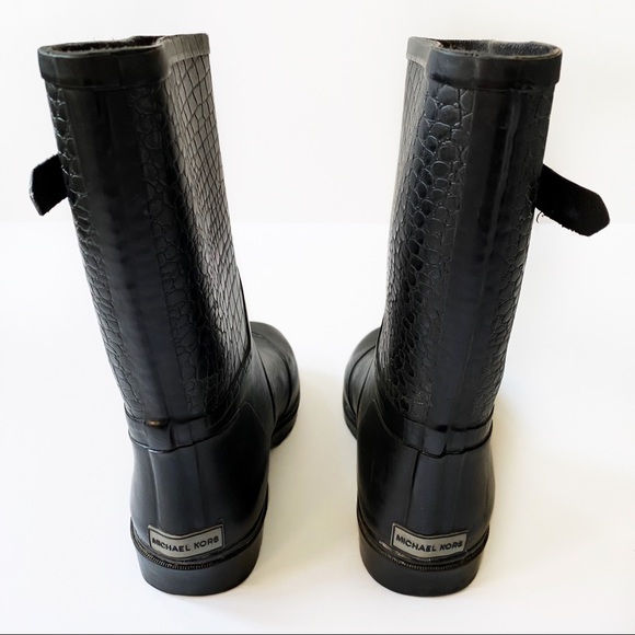 Michael Kors Croc Pattern Textured Rain Boots - Picture 6 of 7